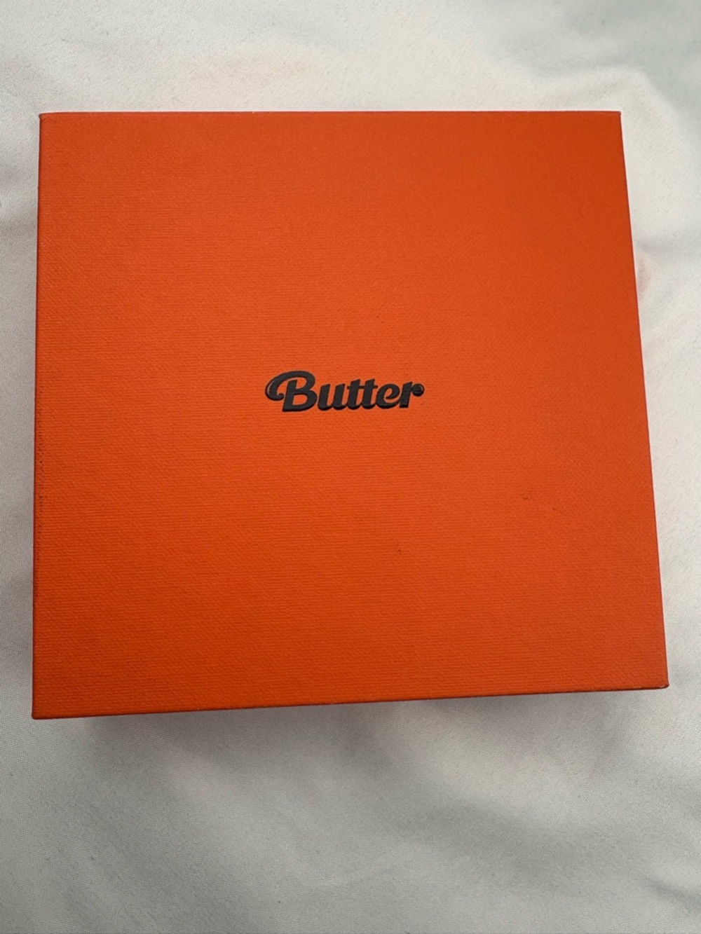 Butter Bright Orange Presentation Box with Black Logo BTS CD butter with stick